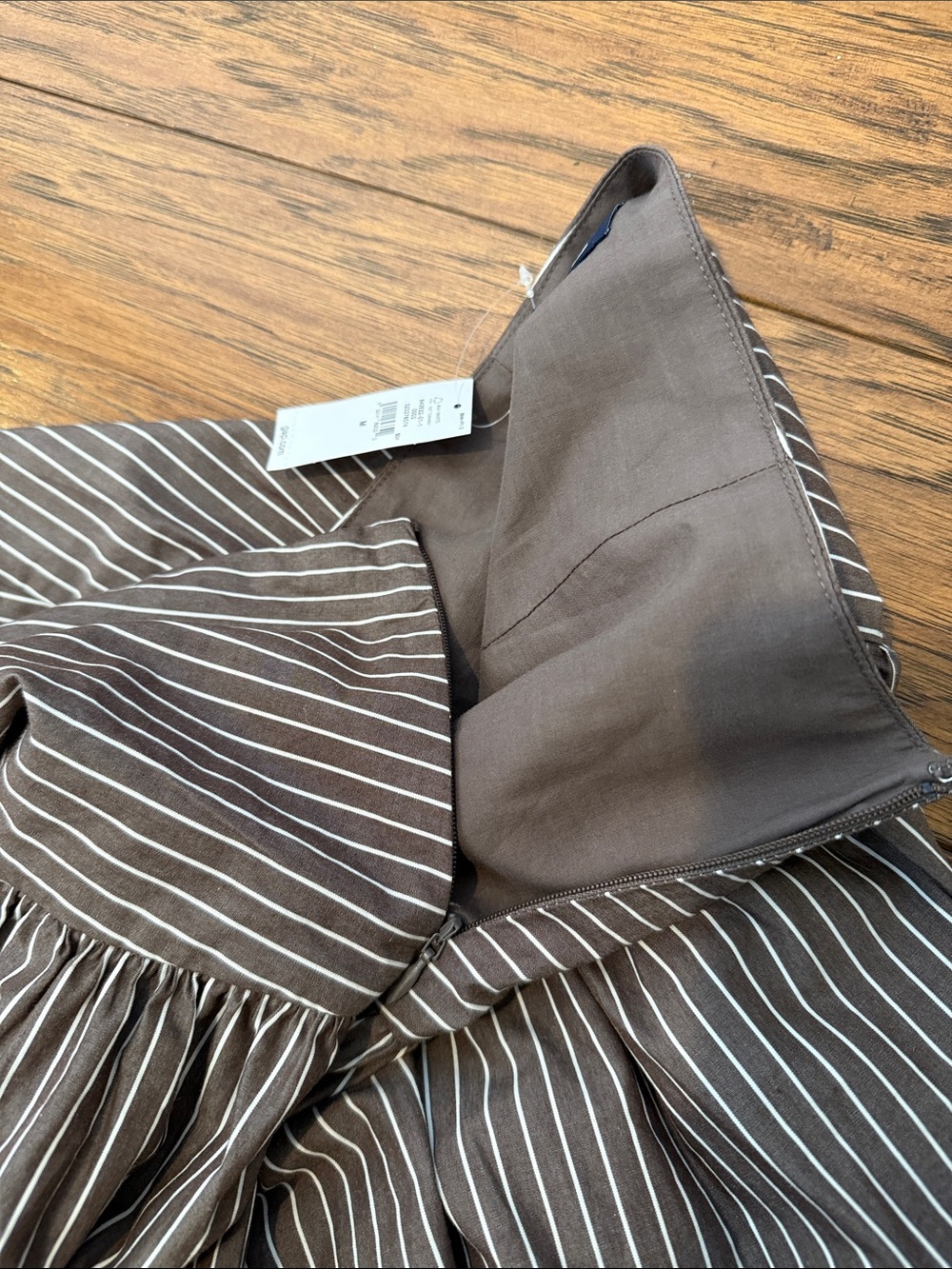 Gap Brown Stripe Poplin Two-Piece Crop Top & Full Skirt Set - Medium - Picture 10 of 14